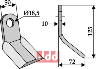 Y-blade til Alpego 125x50mm, TSAP, 10mm tykk