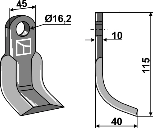 Y- kniv 115x45 mm