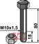 Bolt M10x1,5x80 - 10.9 m. Låsemutter Müthing