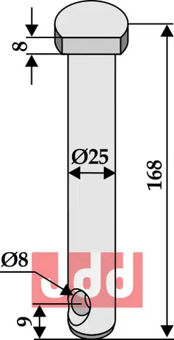 Pin til Mulag Ø 25 mm, lengde 168 mm
