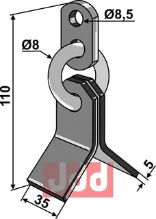 Y- kniv med kjede Mulag