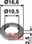 Skive - Ø16,6x2,5xØ10,5 Mulag