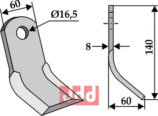 Y-blad til Orsi 140x60mm, hull 16,5mm