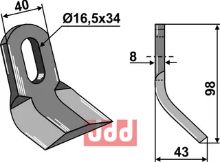 Y-blad 98x40mm til Valentini Lengde 98mm, bredde 40mm