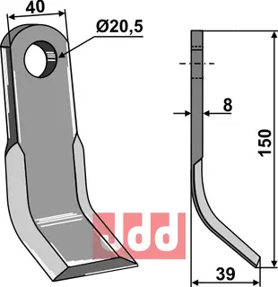 Y-blad 150x40mm til Orsi Lengde 150mm, bredde 40mm