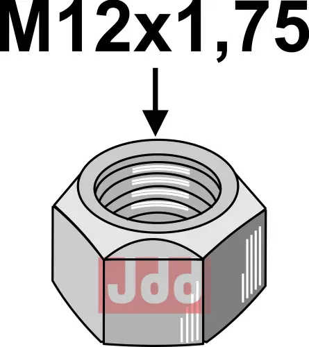Låsemutter M12x1,75 - 10.9 - JDD Utstyr