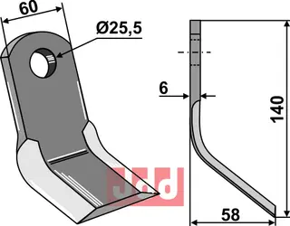 Y-Blade til Procomas 140x60mm, hull 25,5mm