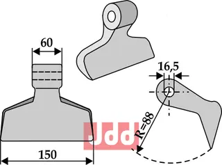 Hammerkniv 150mm Gestin/Humus/Terral