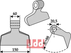 Hammerkniv 150mm Passer til mange fabrikater