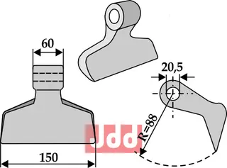 Hammerkniv 150mm Passer til mange fabrikater