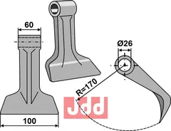 Hammerkniv 100mm Quivogne