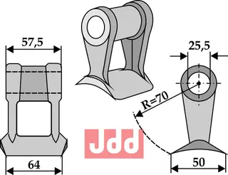 Hammerkniv 64mm Passer til mange fabrikater