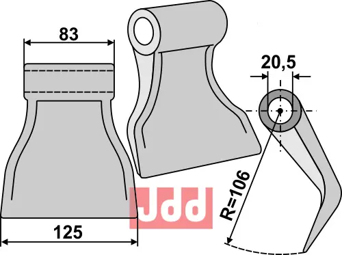 Hammerkniv 125mm - JDD Utstyr