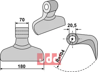 Hammerkniv 180mm Cabe (Nuova Cabe)