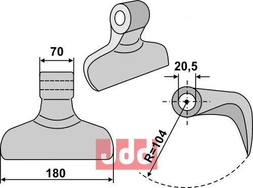 Hammerkniv 180mm - JDD Utstyr