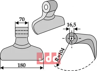 Hammerkniv 180mm Ferri/Rotoram