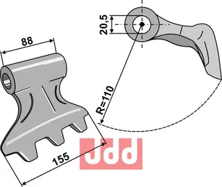 Hammerkniv 155mm Kuhn/Nobili/Sicma/Willibald/Fehrenbach