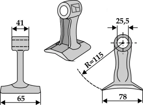 Hammerkniv 65x42 mm Til Berti Serie FB/P 500-600