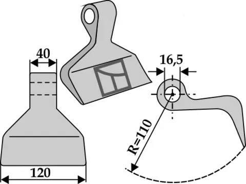 Hammerkniv 120x40 mm Til Seppi SMO