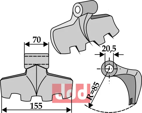 Hammerkniv 155mm - JDD Utstyr