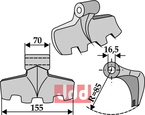 Hammerkniv 155mm - JDD Utstyr