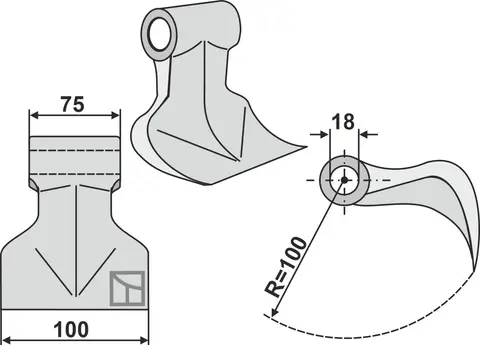Hammerkniv 100x75 mm Til Dragone Serie VL