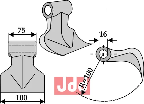Hammerkniv 100mm - JDD Utstyr