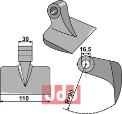 Hammerkniv 110mm Meritano