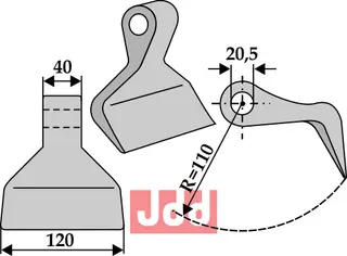 Hammerkniv 120mm Passer til mange fabrikater