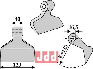 Hammerkniv 120mm Passer til mange fabrikater