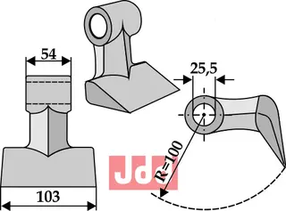 Hammerkniv 103mm Falc/Nobili