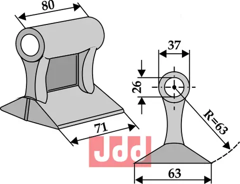 Hammerkniv 71mm Bomford/Gilbers