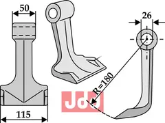 Hammerkniv 115mm Passer til mange fabrikater