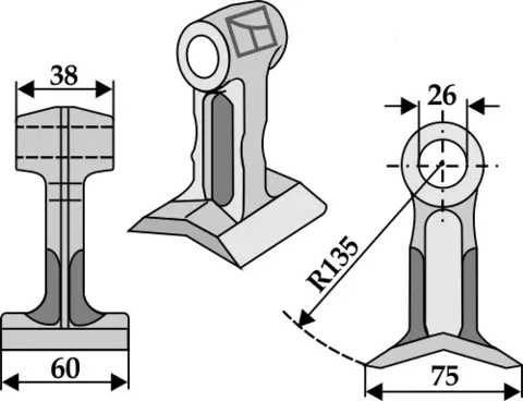 Hammerkniv 60x38 mm hull 26