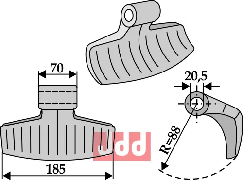 Hammerkniv 185mm - JDD Utstyr