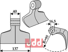 Hammerkniv 137mm Passer til mange fabrikater