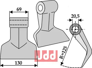 Hammerkniv 130mm Sauerburger