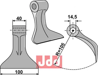 Hammerkniv 100mm Agrimaster