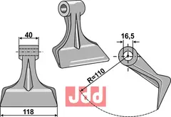 Hammerkniv 118mm Passer til mange fabrikater