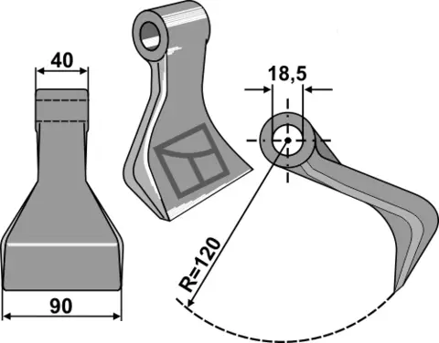 Hammerkniv 90x40 mm hull 18,5