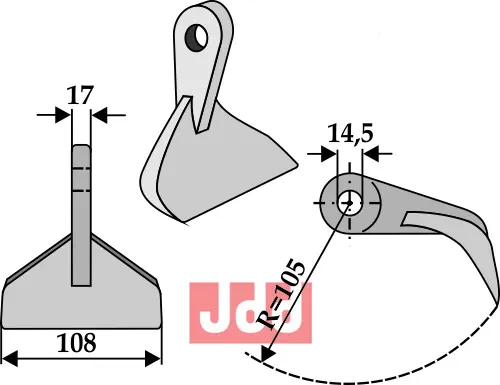 Hammerkniv 108mm - JDD Utstyr