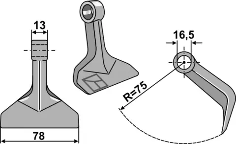 Hammerkniv 78x13 mm Til Dragone Serie L