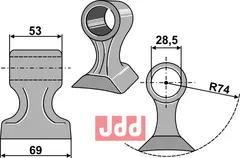 Hammerkniv 69mm Dücker/Mulag/Twose