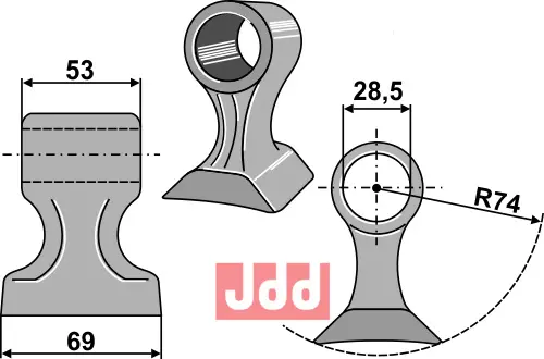 Hammerkniv 69mm - JDD Utstyr