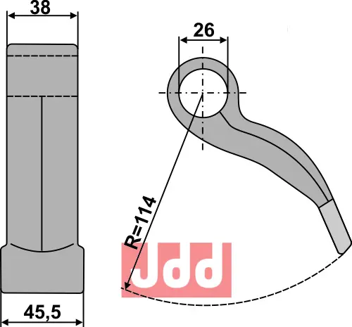 Hammerkniv 45,5mm - JDD Utstyr
