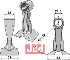 Hammerkniv 59mm Lagarde