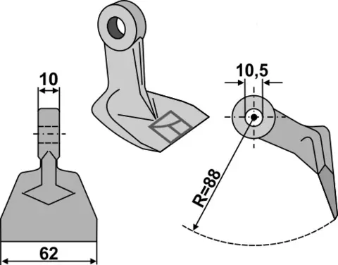Hammerkniv 62x10 mm hull 10,5