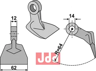 Hammerkniv 62mm Agricom/Berti/Orsi/Sicma