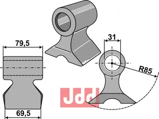 Hammerkniv 69,5mm Berti