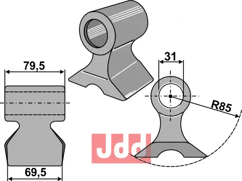 Hammerkniv 69,5mm - JDD Utstyr